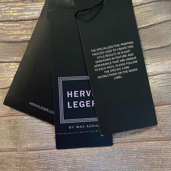 NWT Herve Leger Marina Foiled Bandage Dress in Rose Gold Combo Size Medium - Picture 8 of 15